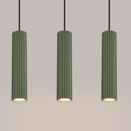 Sollux Lampa wisząca KARBON 3L zielona oliwka SL.1613