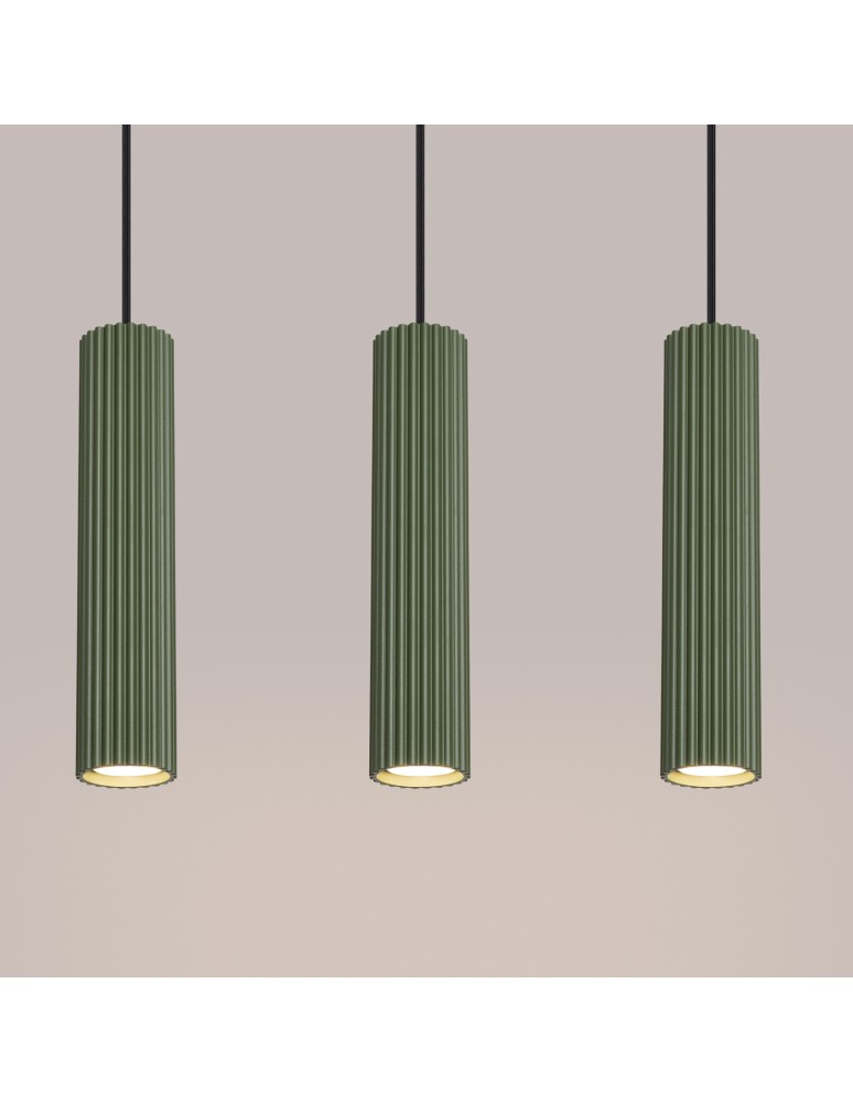 Pendant tube lamps - Sollux KARBON 3L pendant lamp green olive SL.1613 - product kolory-swiatla.pl 5