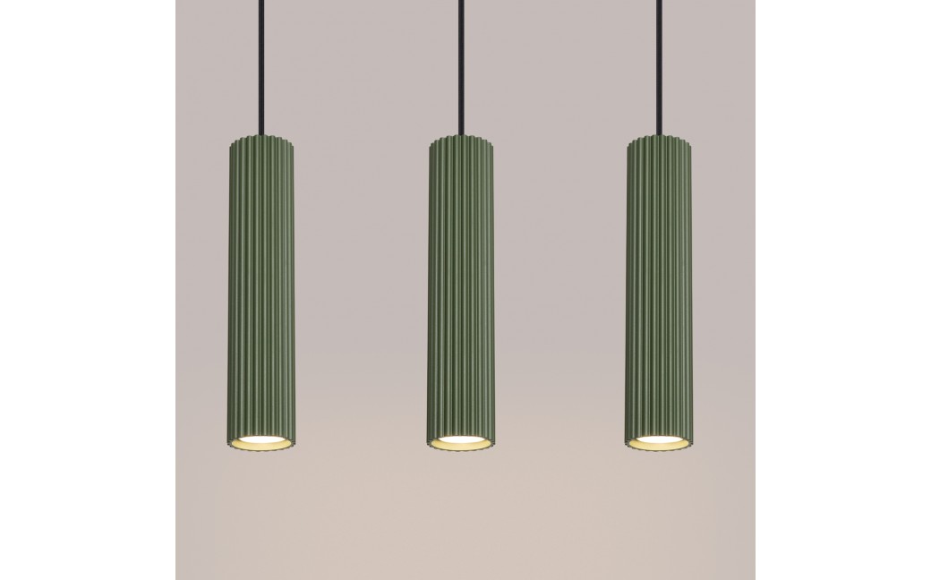Sollux Lampa wisząca KARBON 3L zielona oliwka SL.1613