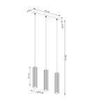 Pendant tube lamps - Sollux KARBON 3L pendant lamp green olive SL.1613 - product 10