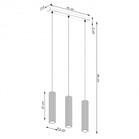 Sollux Lampa wisząca KARBON 3L zielona oliwka SL.1613