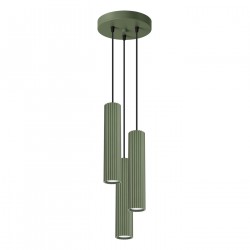 Sollux Lampa wisząca KARBON 3P zielona oliwka SL.1614
