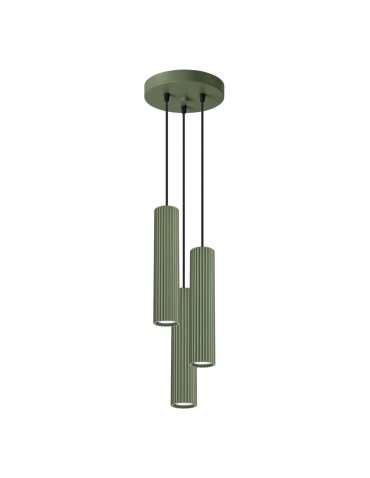 Sollux KARBON 3P pendant lamp green olive SL.1614