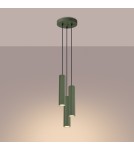Pendant tube lamps - Sollux KARBON 3P pendant lamp green olive SL.1614 - product 3