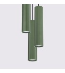 Pendant tube lamps - Sollux KARBON 3P pendant lamp green olive SL.1614 - product 4