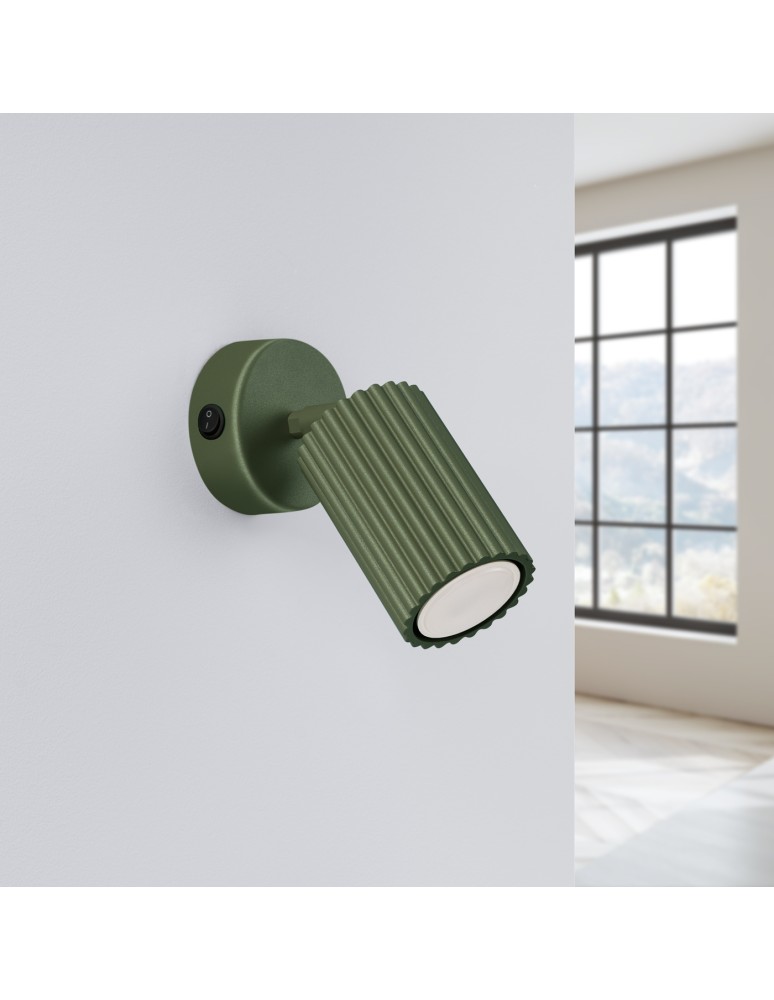 Adjustable wall lamps - Sollux Wall lamp KARBON olive green with switch SL.1617 - product kolory-swiatla.pl 2