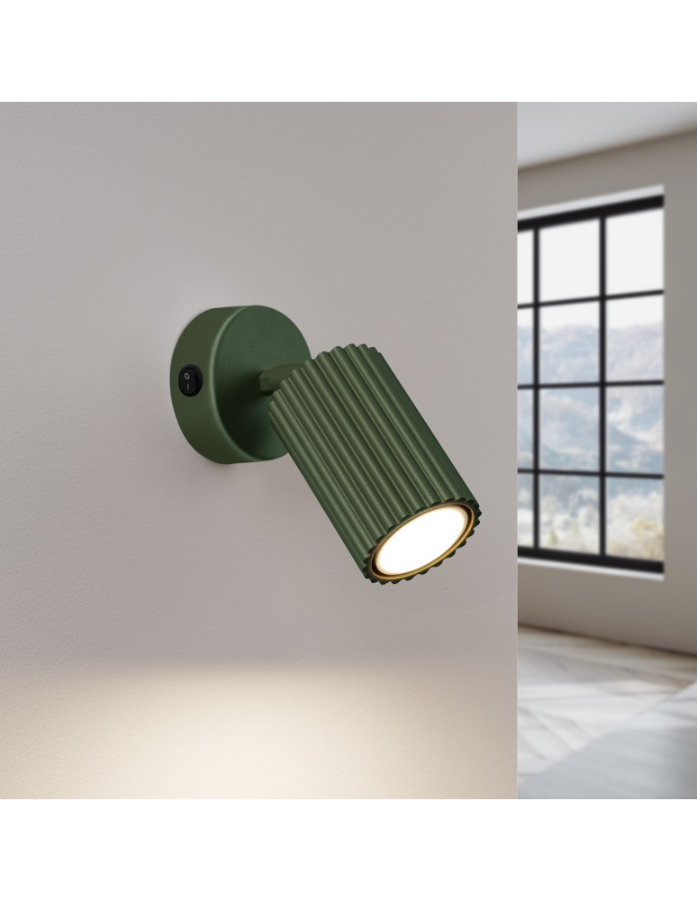 Adjustable wall lamps - Sollux Wall lamp KARBON olive green with switch SL.1617 - product kolory-swiatla.pl 3