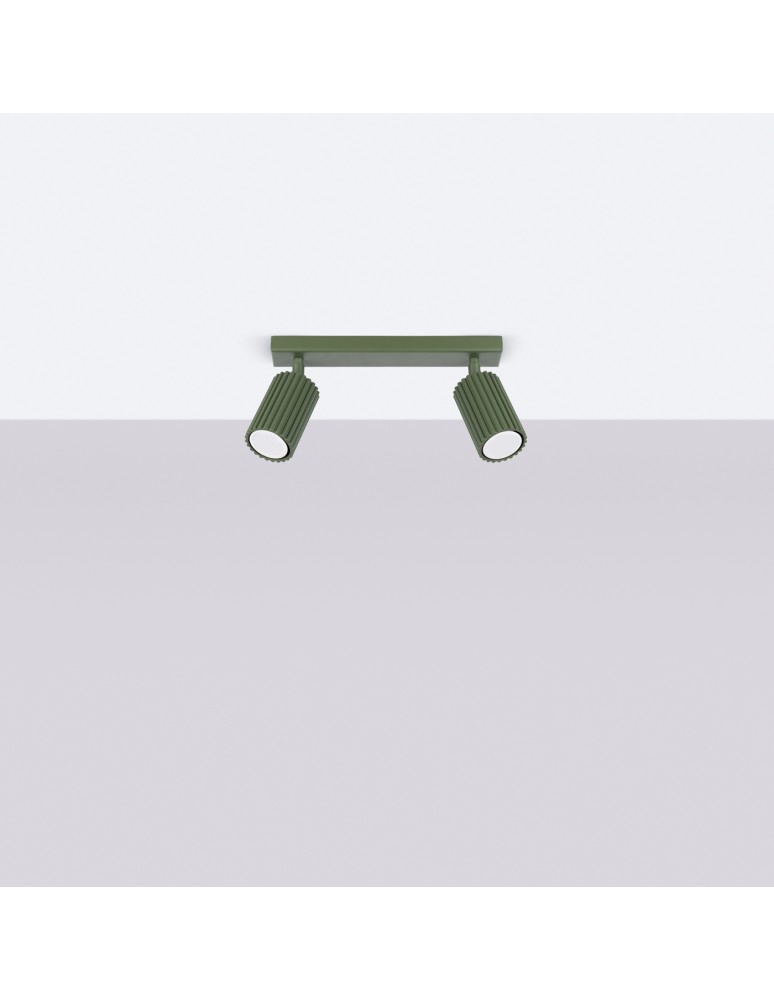 Adjustable ceiling lamps - spots - Sollux Plafon KARBON 2 olive green SL.1618 - product kolory-swiatla.pl 2