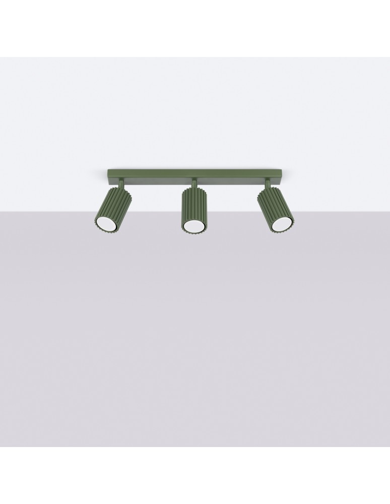 Adjustable ceiling lamps - spots - Sollux Plafon KARBON 3L olive green SL.1619 - product kolory-swiatla.pl 2