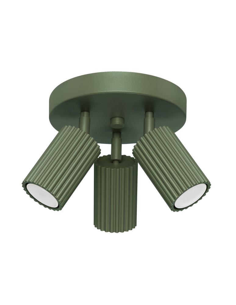 Adjustable ceiling lamps - spots - Sollux Plafon KARBON 3P olive green SL.1620 - product kolory-swiatla.pl 1
