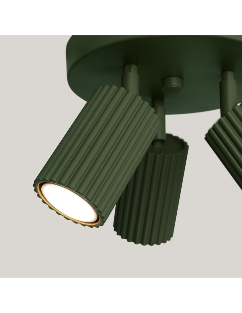Adjustable ceiling lamps - spots - Sollux Plafon KARBON 3P olive green SL.1620 - product kolory-swiatla.pl 5