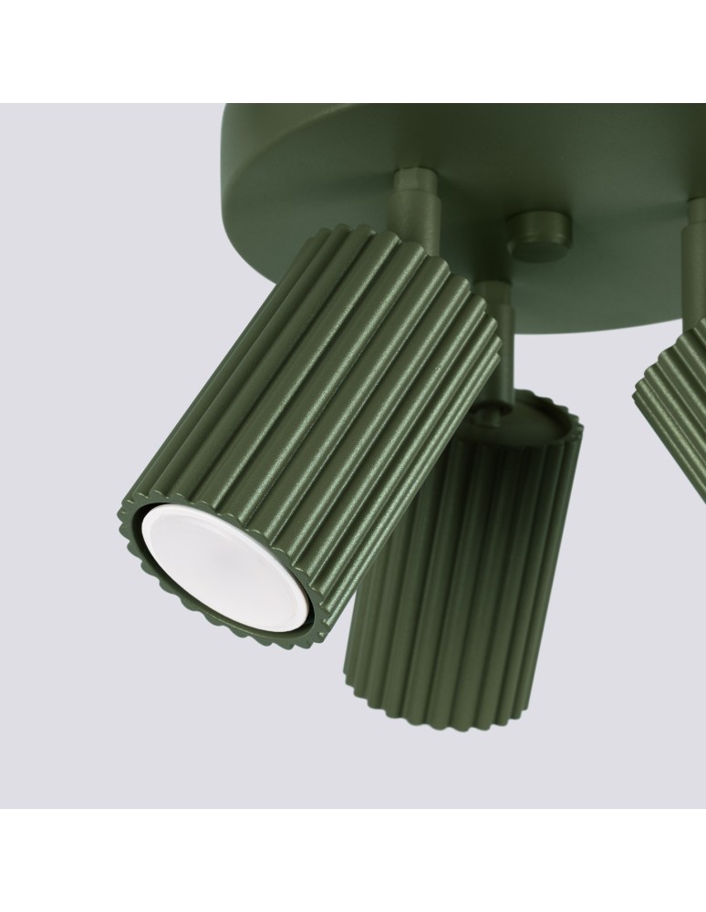 Adjustable ceiling lamps - spots - Sollux Plafon KARBON 3P olive green SL.1620 - product kolory-swiatla.pl 6