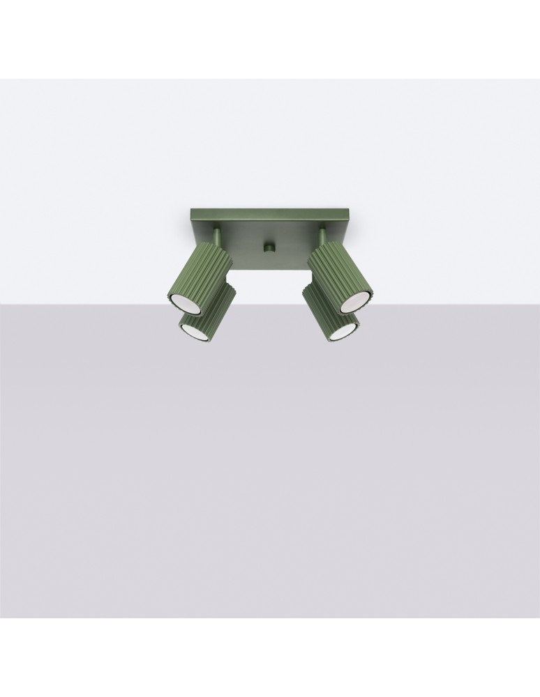 Adjustable ceiling lamps - spots - Sollux Plafon KARBON 4 olive green SL.1621 - product kolory-swiatla.pl 2