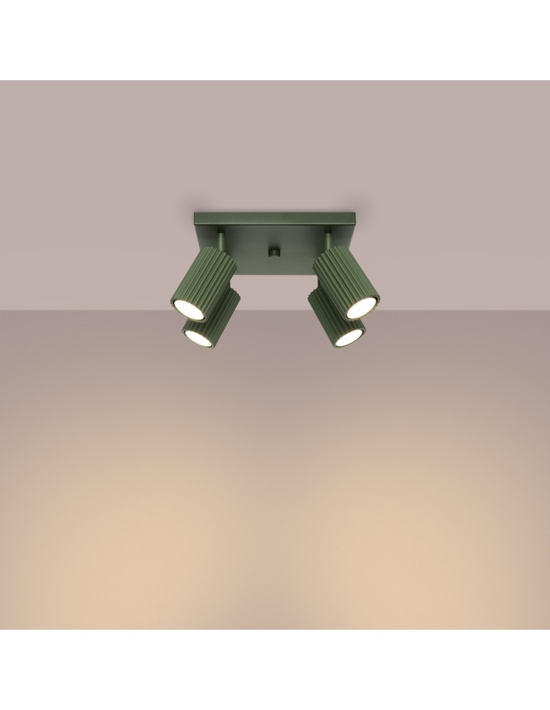 Adjustable ceiling lamps - spots - Sollux Plafon KARBON 4 olive green SL.1621 - product kolory-swiatla.pl 3
