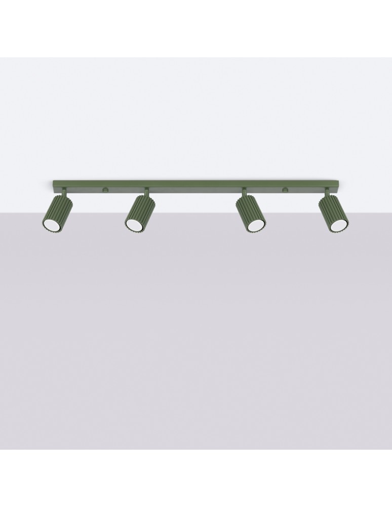 Adjustable ceiling lamps - spots - Sollux Plafon KARBON 4L olive green SL.1622 - product kolory-swiatla.pl 2