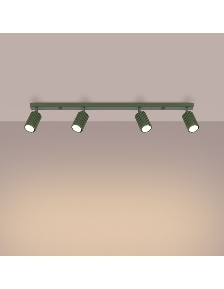 Adjustable ceiling lamps - spots - Sollux Plafon KARBON 4L olive green SL.1622 - product kolory-swiatla.pl 3
