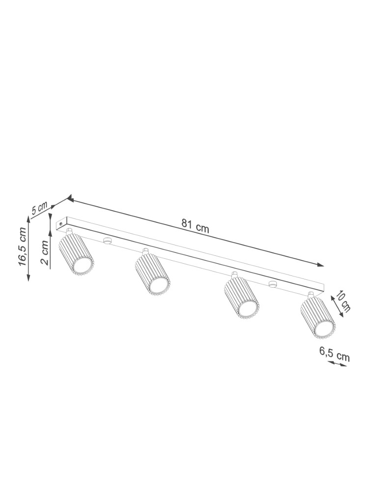 Adjustable ceiling lamps - spots - Sollux Plafon KARBON 4L olive green SL.1622 - product kolory-swiatla.pl 9