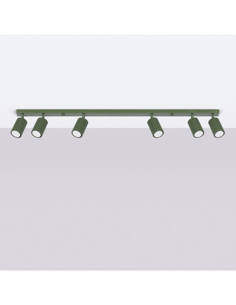 Adjustable ceiling lamps - spots - Sollux Plafon KARBON 6L olive green SL.1623 - product kolory-swiatla.pl 2