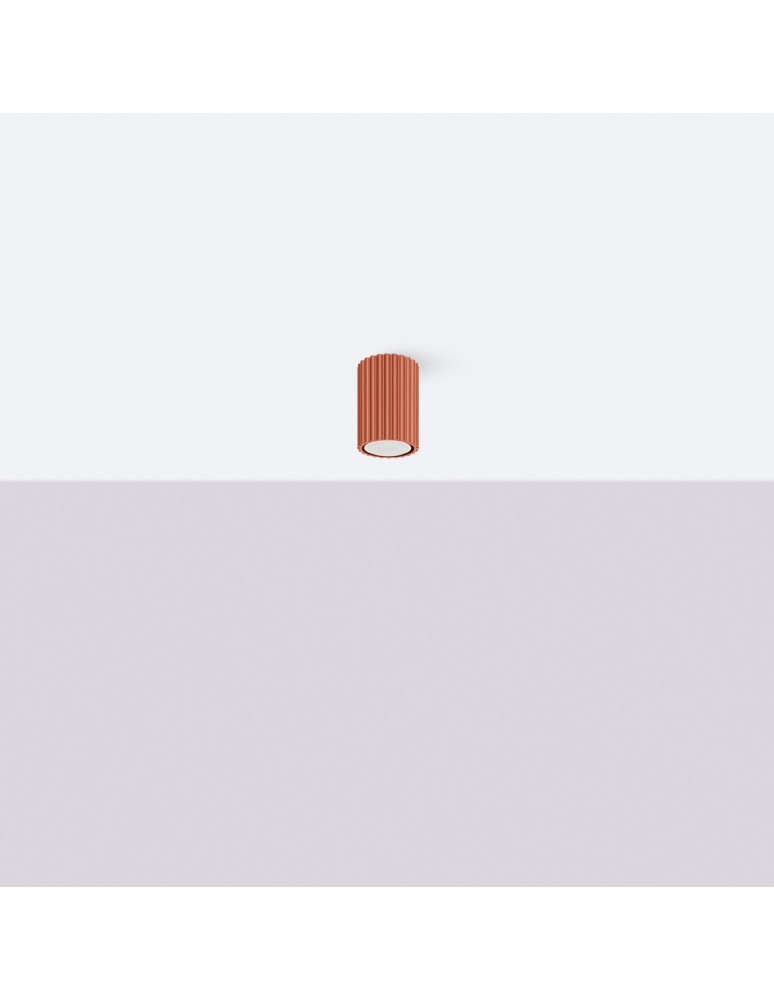 Ceiling downlights - tubes - Sollux Plafond KARBON 10 ochre red SL.1625 - product kolory-swiatla.pl 2