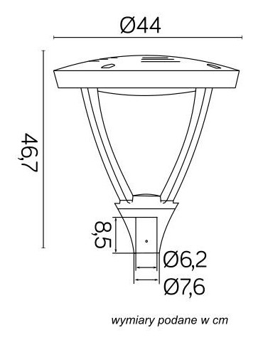 SU-MA Głowica zewnętrznej lampy masztowej MARS LS-LB-22A Stojąca - produkt 2