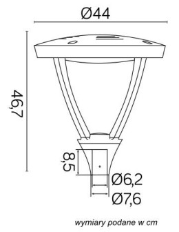 SU-MA Głowica zewnętrznej lampy masztowej MARS LS-LB-22A Stojąca - produkt 2