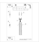Ceiling downlights - tubes - Sollux Plafon KARBON 40 ochre red SL.1628 - product 9