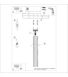 Ceiling downlights - tubes - Sollux Plafon KARBON 60 ochre red SL.1629 - product 9