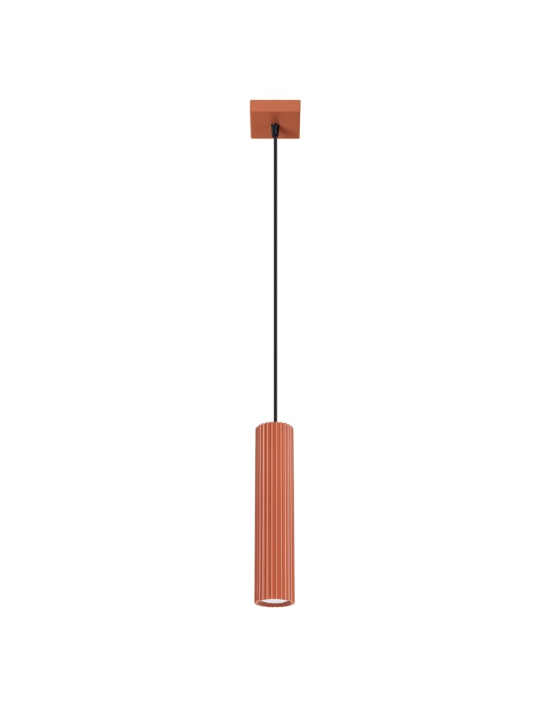 Pendant tube lamps - Sollux KARBON 1 ochre red pendant lamp SL.1630 - product kolory-swiatla.pl 1