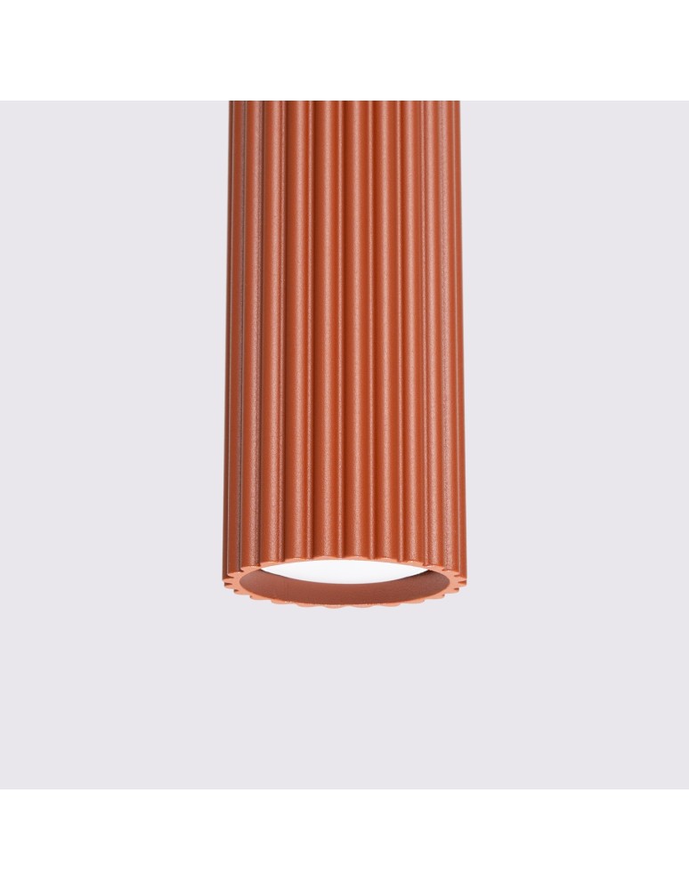 Pendant tube lamps - Sollux KARBON 1 ochre red pendant lamp SL.1630 - product kolory-swiatla.pl 4