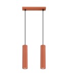 Pendant tube lamps - Sollux KARBON 2 ochre red pendant lamp SL.1631 - product 1
