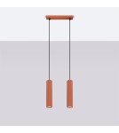 Pendant tube lamps - Sollux KARBON 2 ochre red pendant lamp SL.1631 - product 2