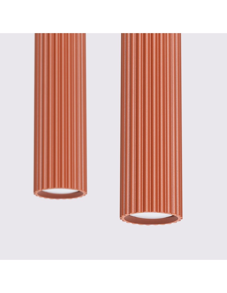 Pendant tube lamps - Sollux KARBON 2 ochre red pendant lamp SL.1631 - product kolory-swiatla.pl 4