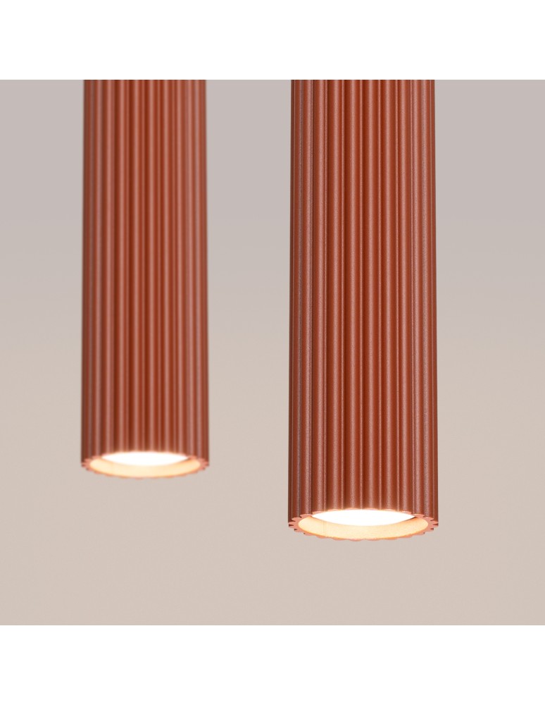 Pendant tube lamps - Sollux KARBON 2 ochre red pendant lamp SL.1631 - product kolory-swiatla.pl 5