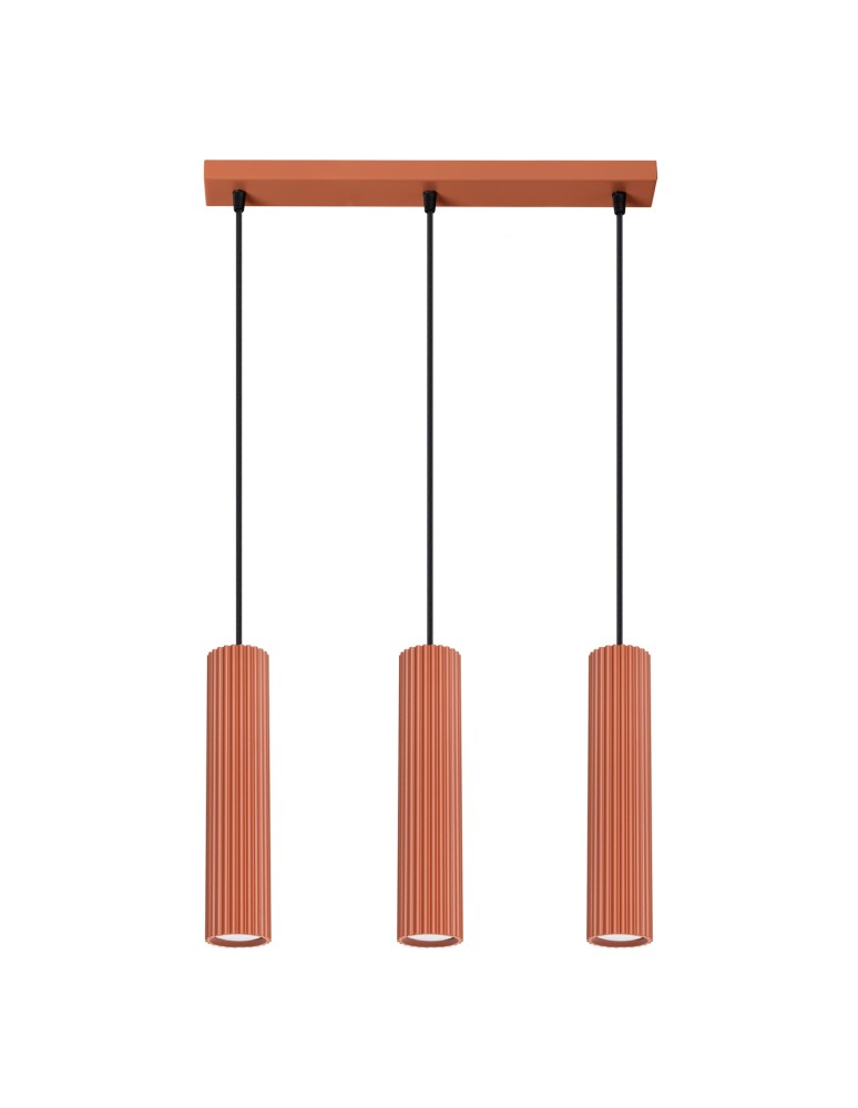 Pendant tube lamps - Sollux KARBON 3L ochre red pendant lamp SL.1632 - product kolory-swiatla.pl 1