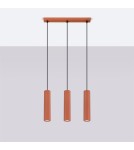 Pendant tube lamps - Sollux KARBON 3L ochre red pendant lamp SL.1632 - product 2