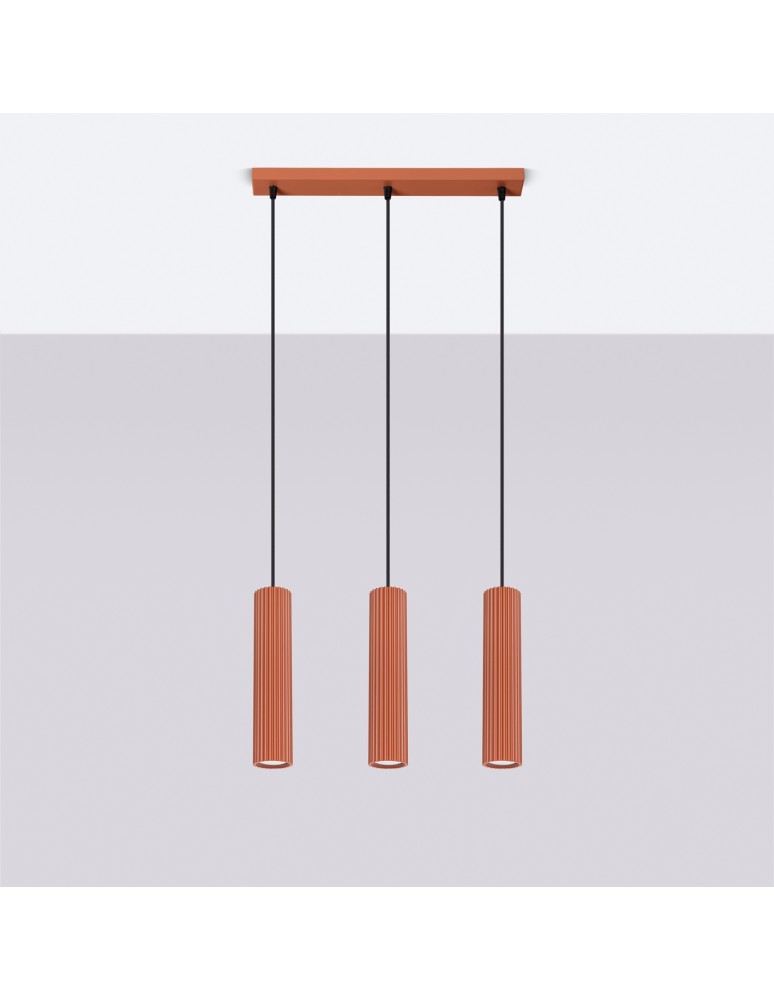 Pendant tube lamps - Sollux KARBON 3L ochre red pendant lamp SL.1632 - product kolory-swiatla.pl 2