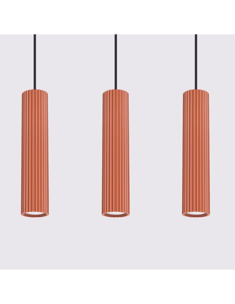 Pendant tube lamps - Sollux KARBON 3L ochre red pendant lamp SL.1632 - product kolory-swiatla.pl 4