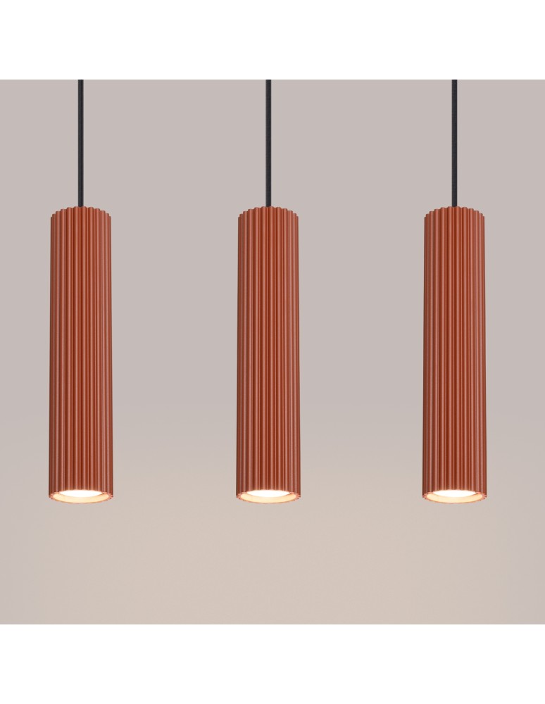 Pendant tube lamps - Sollux KARBON 3L ochre red pendant lamp SL.1632 - product kolory-swiatla.pl 5