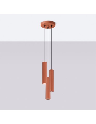 Sollux KARBON 3P ochre red pendant lamp SL.1633 - product 2