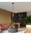 Pendant tube lamps - Sollux KARBON 3P ochre red pendant lamp SL.1633 - product 11