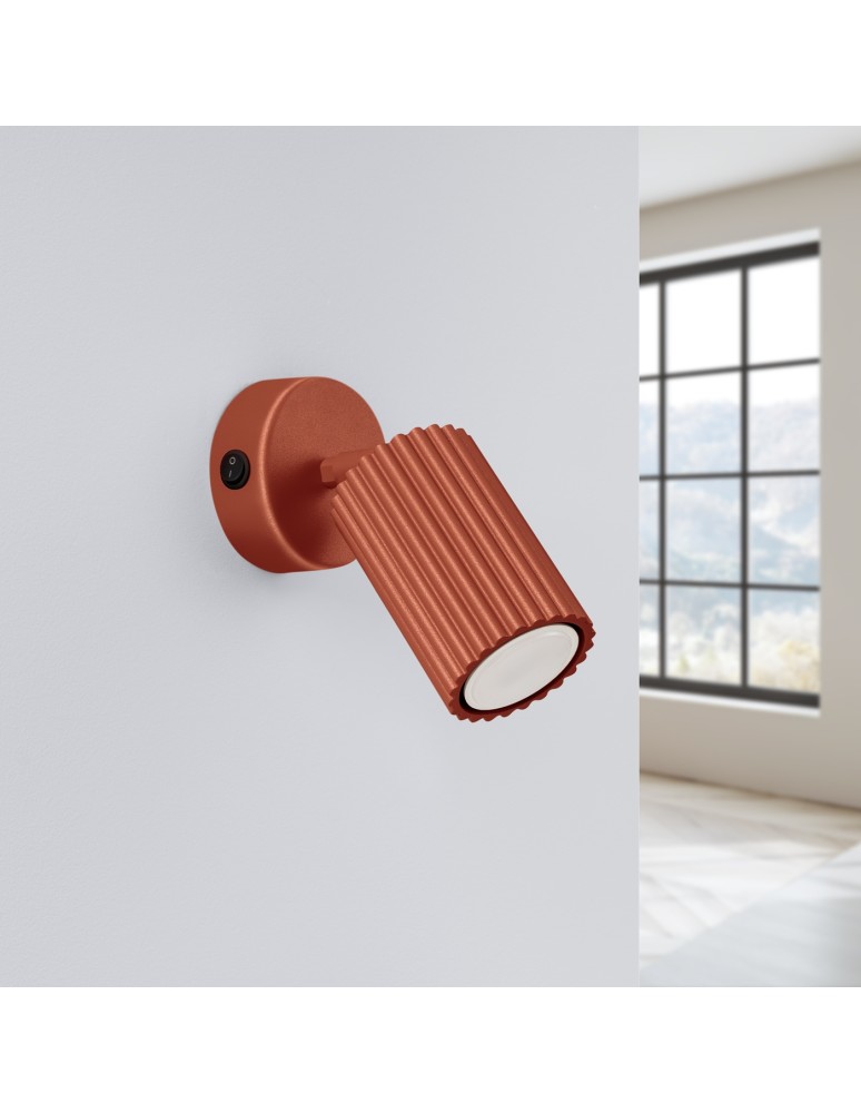 Adjustable wall lamps - Sollux Wall lamp KARBON ochre red with switch SL.1636 - product kolory-swiatla.pl 2
