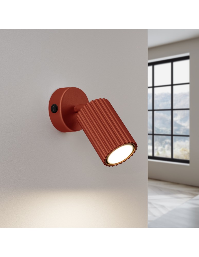 Adjustable wall lamps - Sollux Wall lamp KARBON ochre red with switch SL.1636 - product kolory-swiatla.pl 3