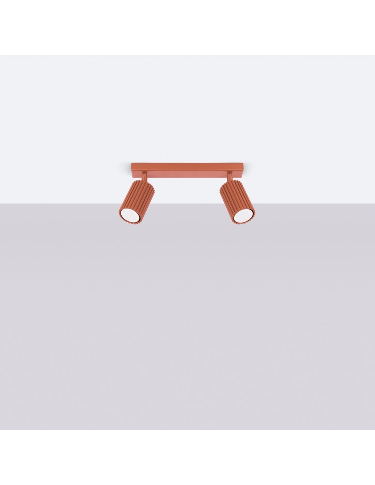 Adjustable ceiling lamps - spots - Sollux Plafond KARBON 2 ochre red SL.1637 - product kolory-swiatla.pl 2