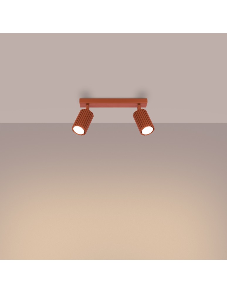 Adjustable ceiling lamps - spots - Sollux Plafond KARBON 2 ochre red SL.1637 - product kolory-swiatla.pl 3