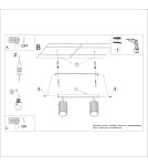 Adjustable ceiling lamps - spots - Sollux Plafond KARBON 2 ochre red SL.1637 - product 10