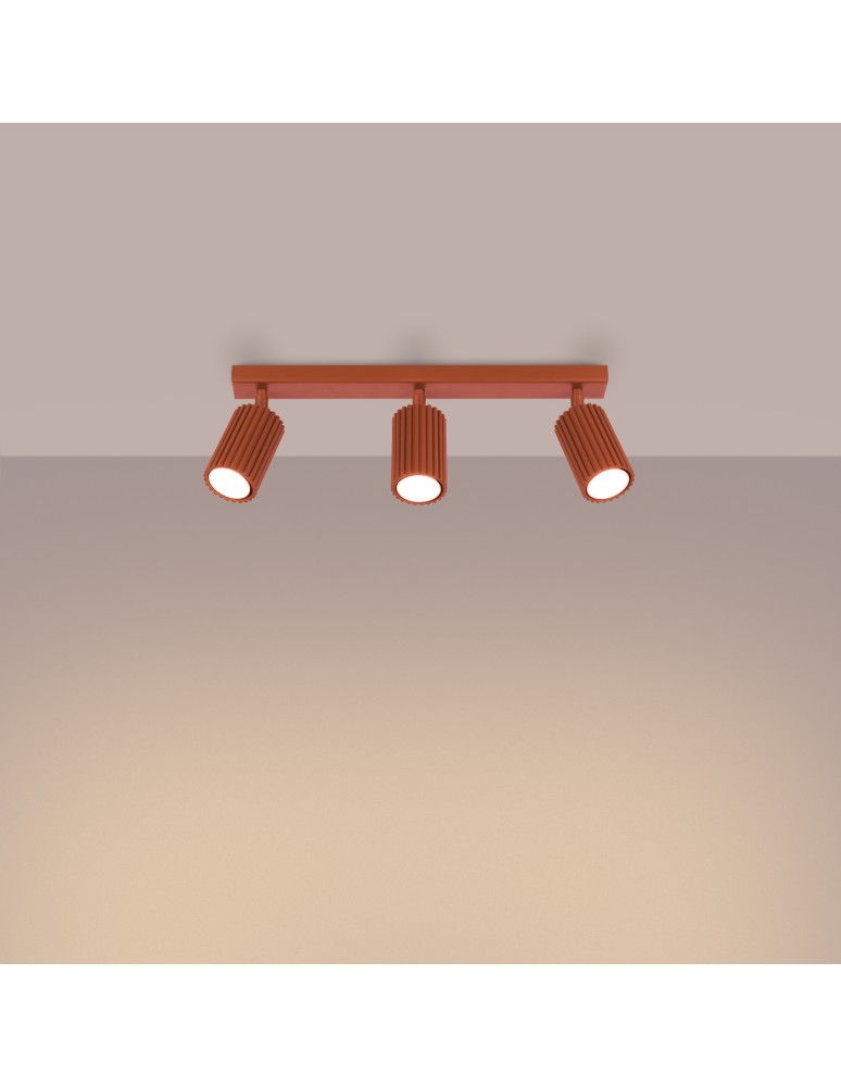 Adjustable ceiling lamps - spots - Sollux Plafon KARBON 3L ochre red SL.1638 - product kolory-swiatla.pl 3