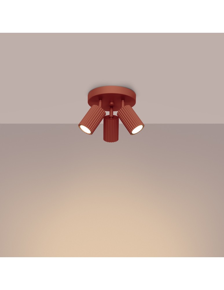 Adjustable ceiling lamps - spots - Sollux Plafond KARBON 3P ochre red SL.1639 - product kolory-swiatla.pl 3