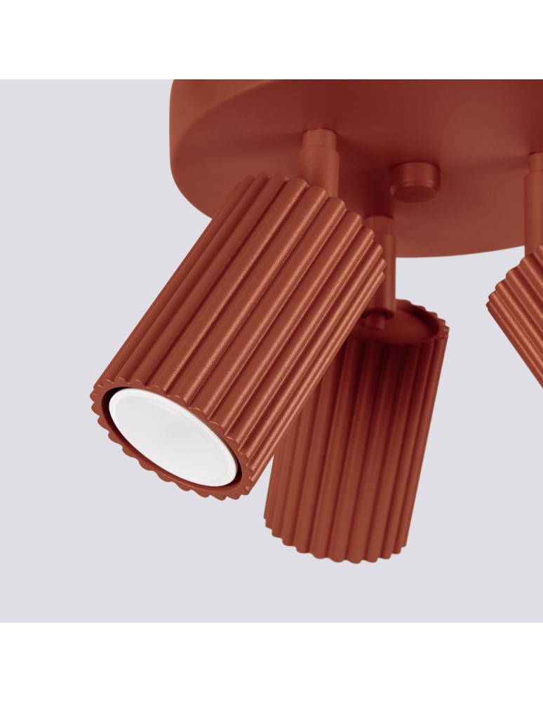 Adjustable ceiling lamps - spots - Sollux Plafond KARBON 3P ochre red SL.1639 - product kolory-swiatla.pl 6