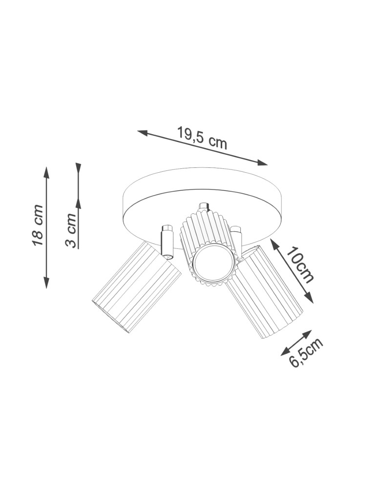 Adjustable ceiling lamps - spots - Sollux Plafond KARBON 3P ochre red SL.1639 - product kolory-swiatla.pl 9