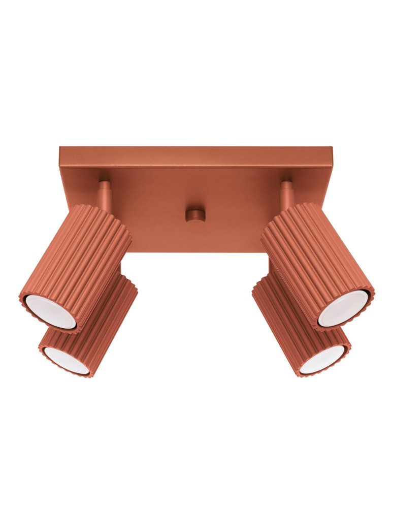 Adjustable ceiling lamps - spots - Sollux Plafond KARBON 4 ochre red SL.1640 - product kolory-swiatla.pl 1